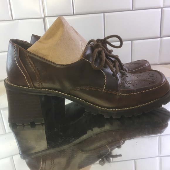 Predictions Brown Heeled Loafers Womens 6.5 - Picture 5 of 5
